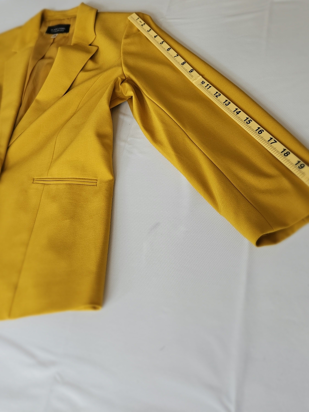 Black Label by Evan-Picone Mustard Yellow Blazer Jacket Size 12 Single Button - Picture 13 of 16
